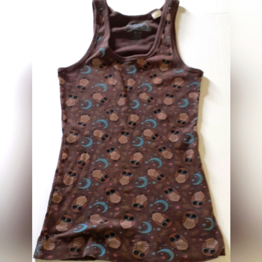 Wasabi and Ginger Juniors Owl and Moon Tank Top XL